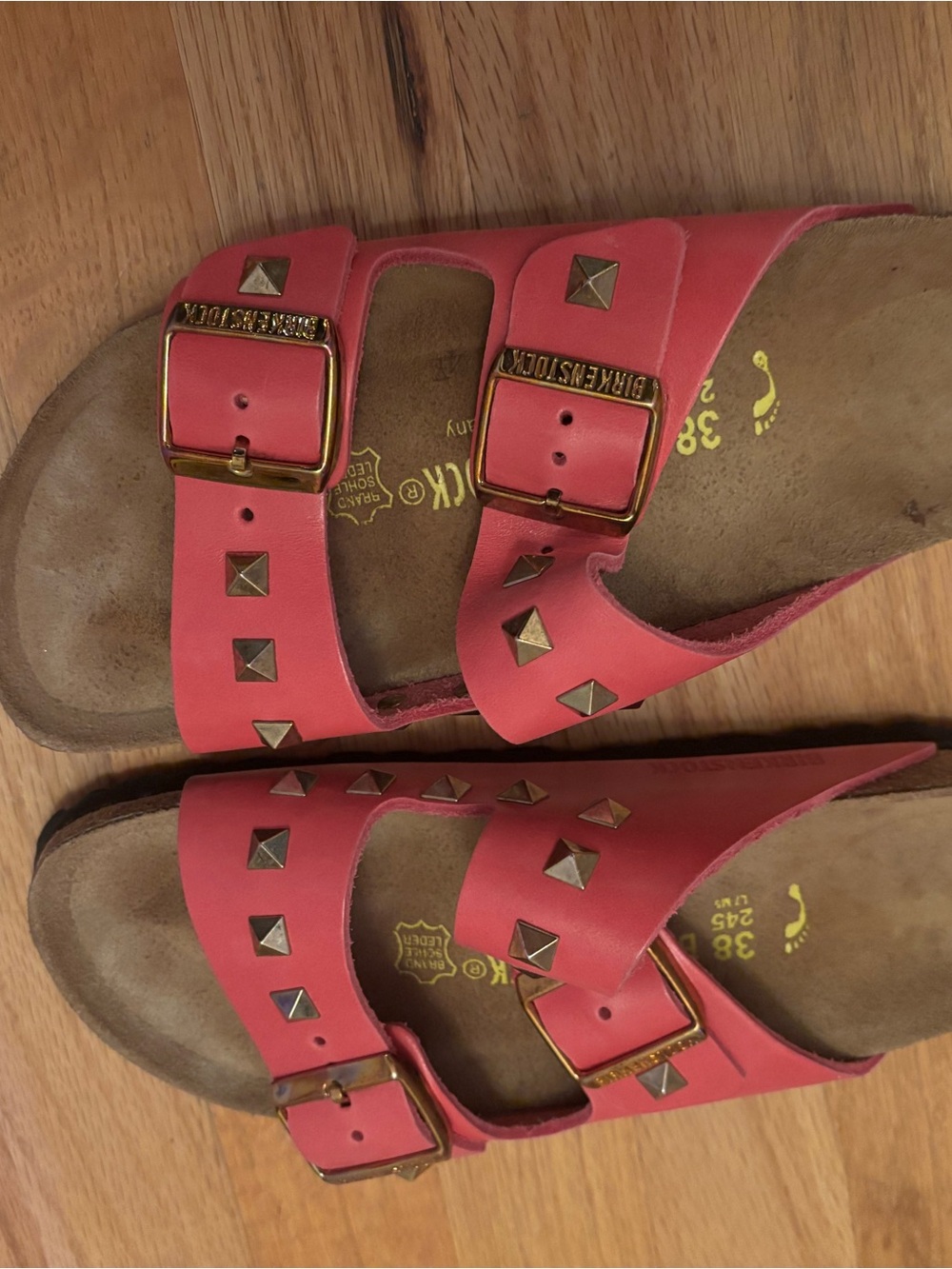 Birkenstock Pink Studded Arizona Sandals - Picture 2 of 3